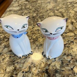 Salt and pepper vintage shakers, cozy kittens